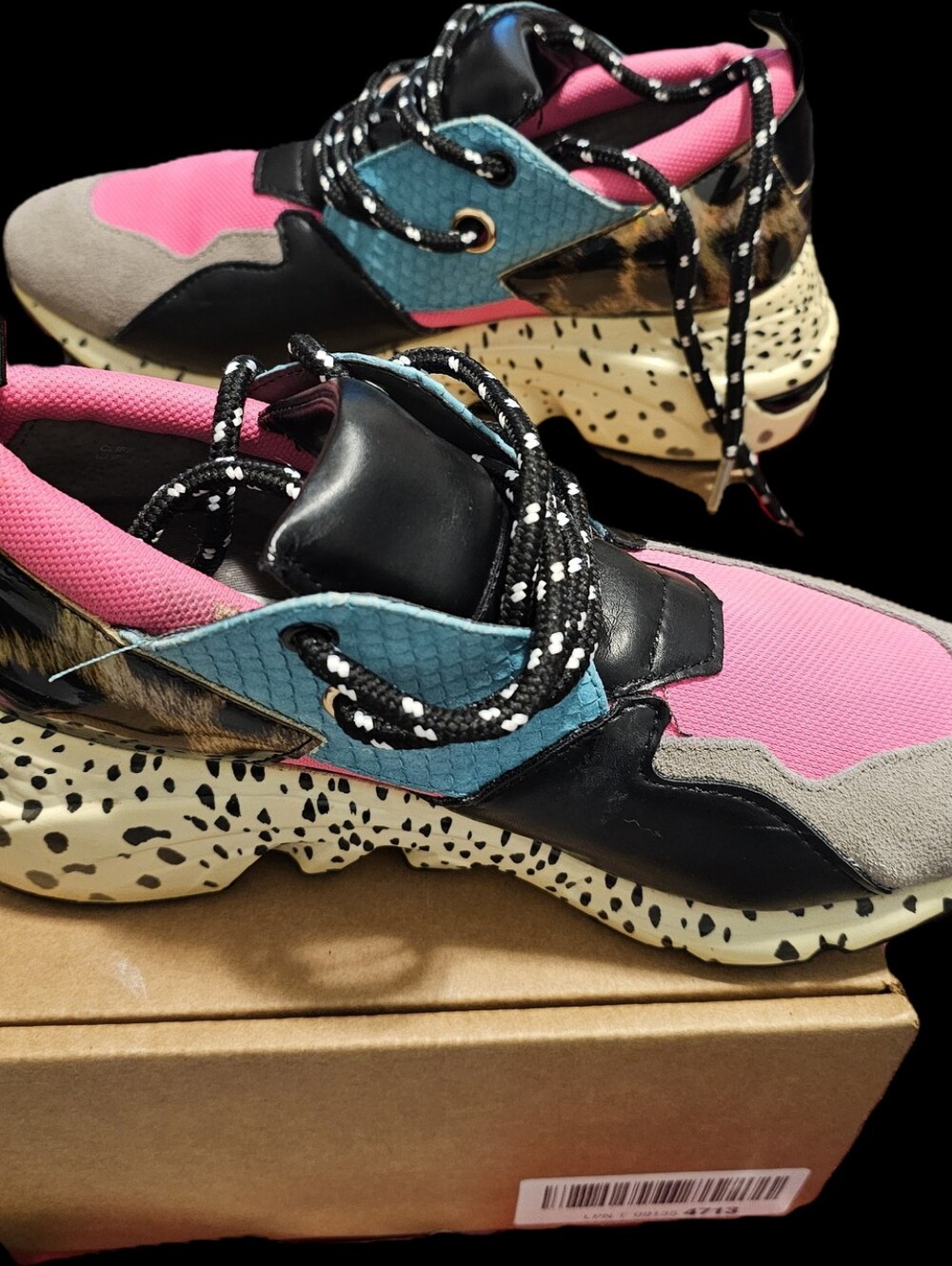 Steve Madden Women’s Multi-Color Fashion Sneakers - Pink & Blue Accent